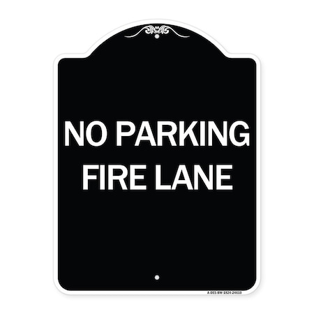 Signmission Pavement Stencil No Parking Fire Lane Heavy-Gauge Aluminum Sign, 24" x 18", BW-1824-24610 A-DES-BW-1824-24610